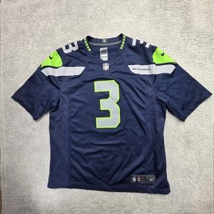 Seattle Seahawks Russell Wilson #3 Authentic Nike Size XL Blue Jersey